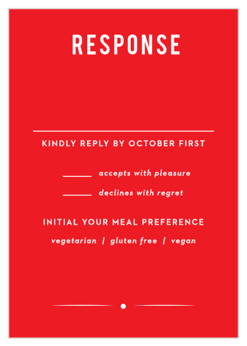 Properly prepare for every guest and every need with our lovely Papel Party Response Cards.