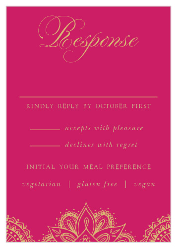 Our Hindu Celebration Response Cards are lush and full of life.