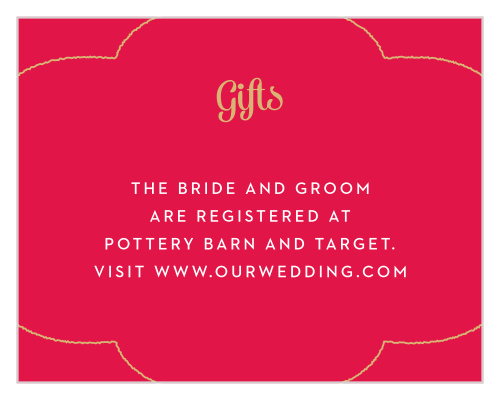 Use our Indian Sunset Registry Cards to ensure that you and your partner get everything you need to embark on your new life together! 