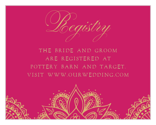 Our Hindu Celebration Registry Cards are lush and full of life. 