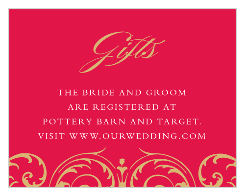 Intricate and endlessly elegant, our Embellished Love Registry Cards are the perfect way to guide your guests to the location of your wedding registry.