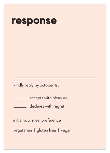 Our Minimal Type Response Cards are the definition of modern minimalism.