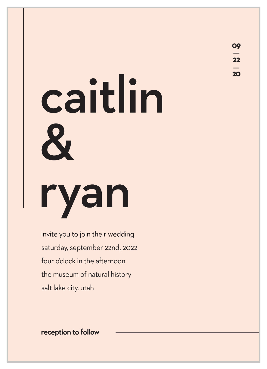 Minimal Type Wedding Invitations