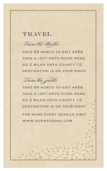 Guarantee that every guest arrives safe and sound with the vintage design of our Antique Charm Direction Cards.