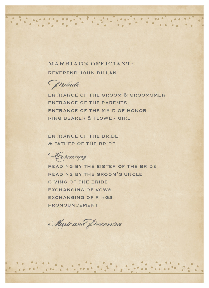 Antique Charm Wedding Programs