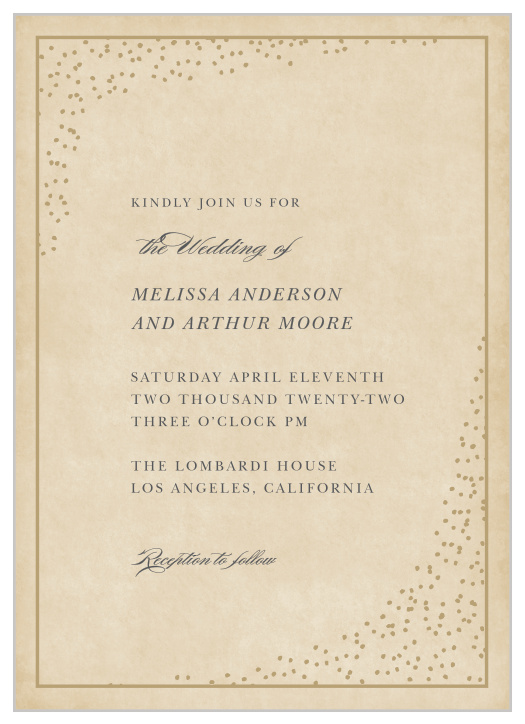 Easily fill the seats of your wedding venue with the people you cherish most using our Antique Charm Wedding Invitations.