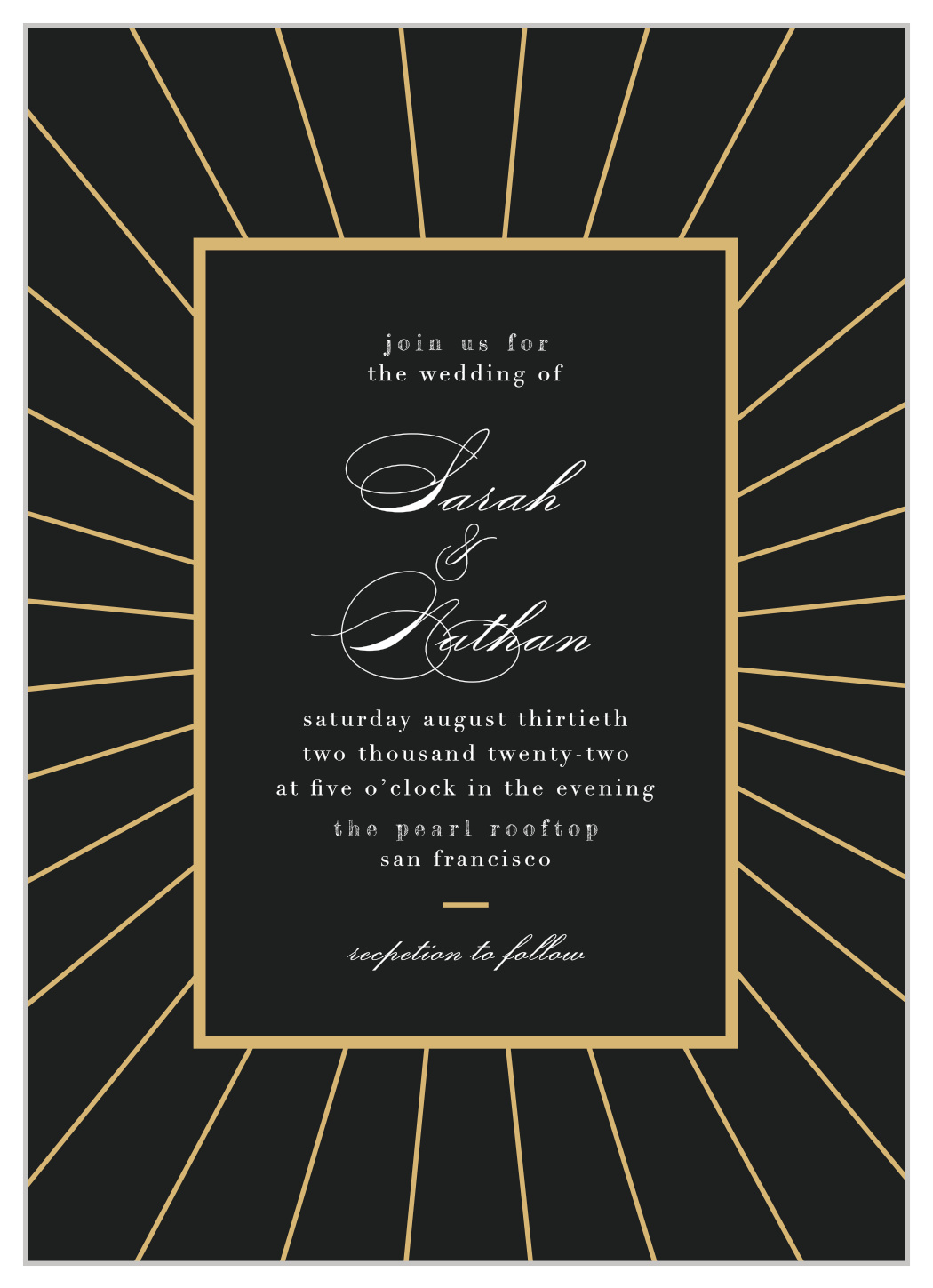 Starburst Frame Wedding Invitations