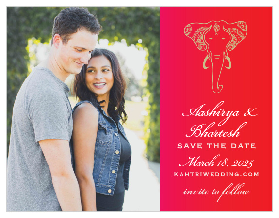 Our India Ombre Save the Date Magnets are a perfectly gorgeous way to announce the special day.