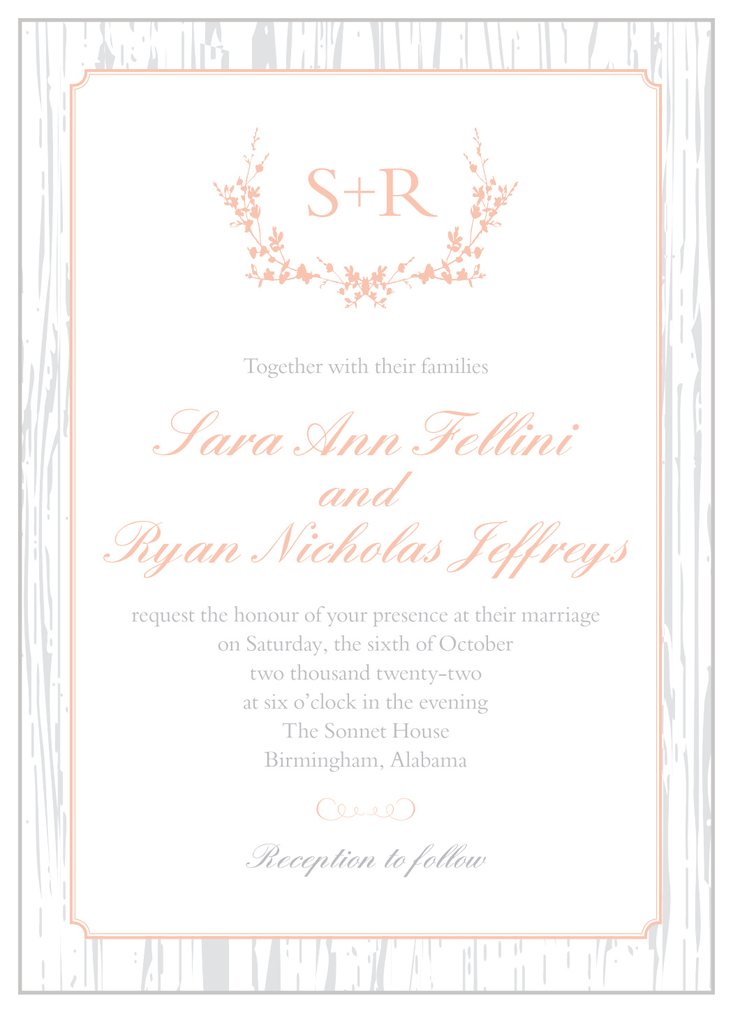 Rustic Wreath Wedding Invitations