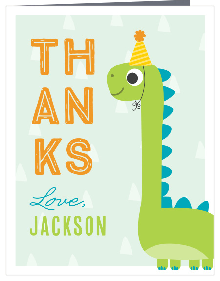 Thank your guests for making your child's party a real romp with our Dino Party Children's Birthday Party Thank You Cards.
