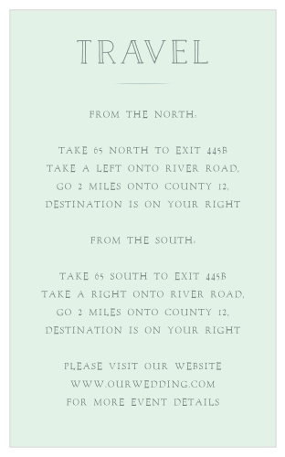 Our Cinderella Story Direction Cards make traveling to your wedding as seamless as possible.