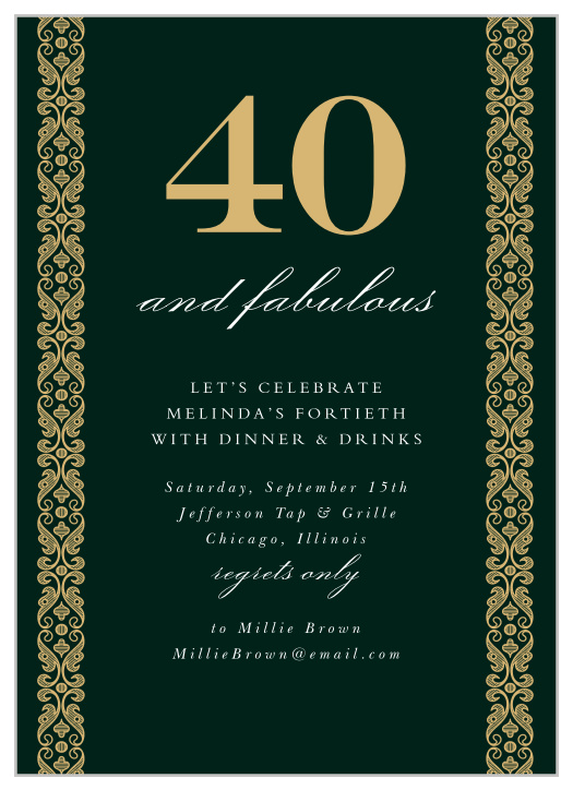 Our Fabulous Border Milestone Birthday Party Invitations are the perfect invitations for your biggest year yet.