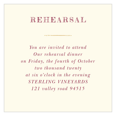 Our Royal Fairytale Rehearsal Cards have everything you need to compliment your happily ever after wedding. 