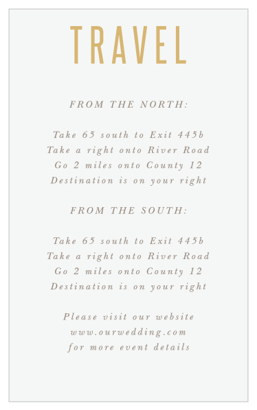 Our Golden Lace Direction Cards epitomize simplicity and elegance.  