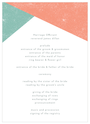 Organize and layout your wedding day with the beautiful Modern Minimalist Wedding Program.