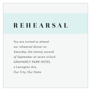 Make sure everything goes just right with our Sheer Stripe Rehearsal Cards.