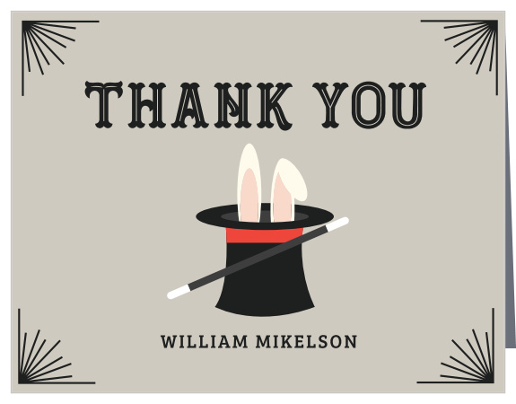 Our Magician Bash Children's Birthday Party Thank You Cards are a great way to show your thanks to your party guests.