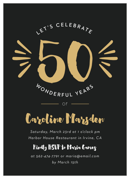 50th Birthday Invitations | Design Yours Instantly Online