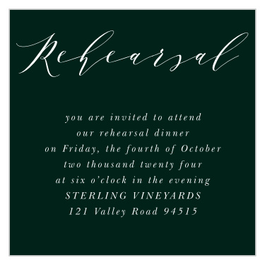 Rehearsal dinners are a crucial part of the wedding festivities, so make sure everyone who needs to be there is in the know with our Union of Souls Rehearsal Cards.