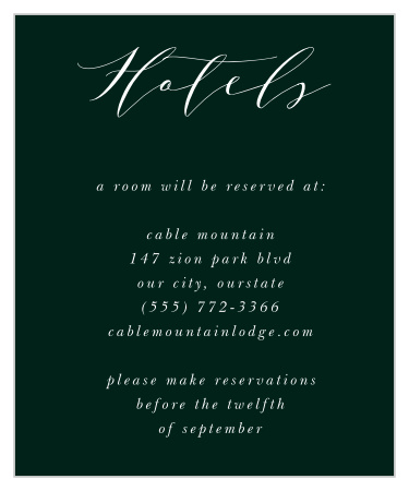 Your guest will be wondering where they should stay when they arrive in town for your wedding, and our Union of Souls Accommodation Cards are the perfect way to help them out.