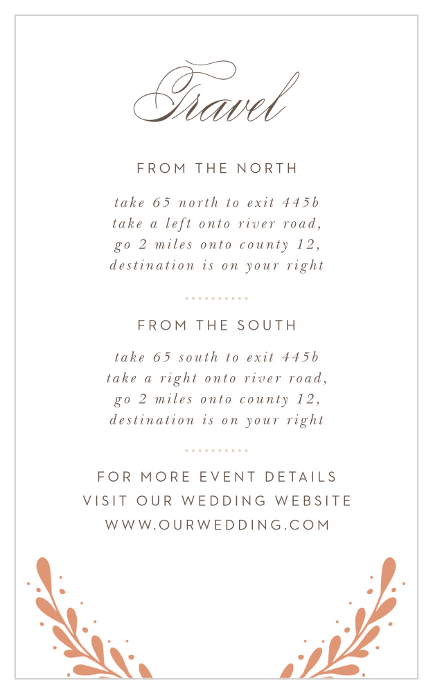 Rustic Laurels Direction Cards