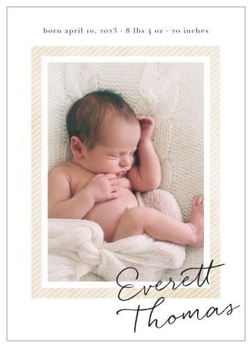 Let close friends and family know that your little one has arrived with our Framed Perfection Birth Announcements.