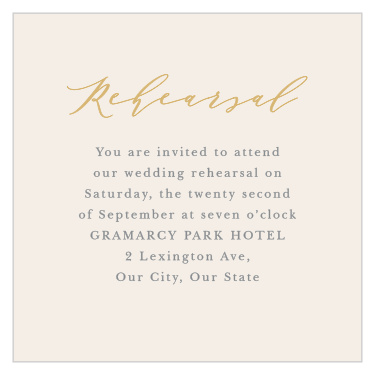 Our Pure Simple Lines Rehearsal Cards gather family and friends together to practice before the big day!