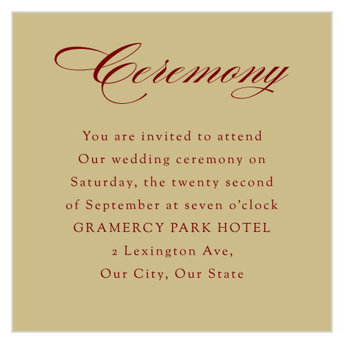 Our Ornate Border Ceremony Cards let your guests know it's important to you that they're there for your intimate gathering. 