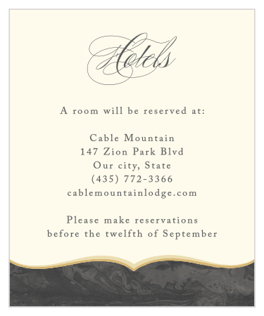 Ensure that your out-of-town guests have a comfortable stay with our Dark Fairytale Wedding Accommodation Cards!