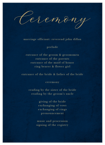 Keep your guests updated on what's going on at your wedding with our Moody Calligraphy Wedding Programs!
