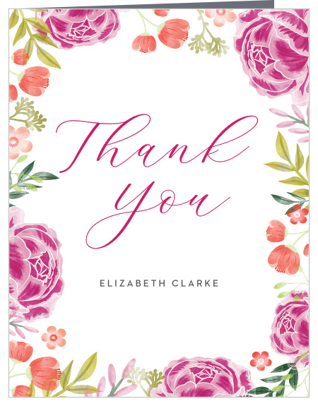 The pinks and purples of our Darling Peonies Bridal Shower Thank You Cards are the perfect way to express your gratitude to your guests!