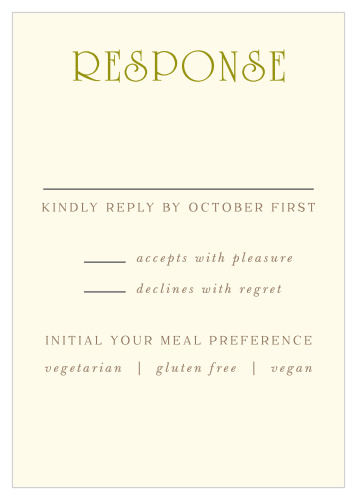 Our Irish Deco Response Cards are a perfect way for you and your potential guests to communicate.