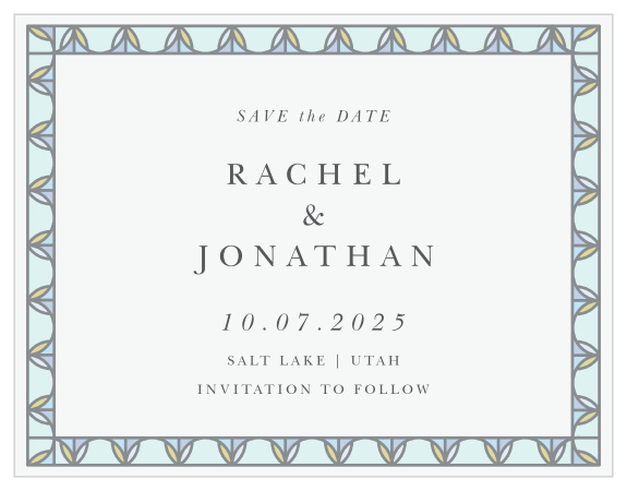 Our Stained Glass Save-the-Date Magnets will get all of your loved ones excited for your wedding! 