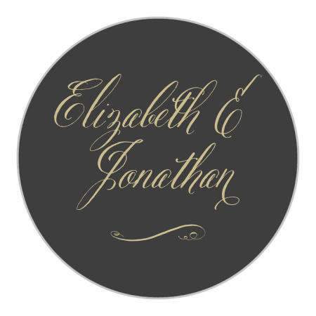 Gothic Script Wedding Stickers