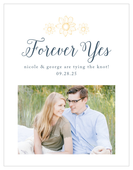 Let everyone know that you'll be forever saying yes to each other with our Sunflower Nuptials Save-the-Date Cards!