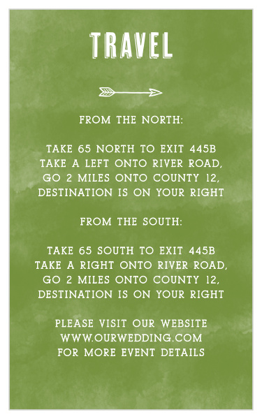 Our Woodsy Mountain Direction Cards ensure that all your guests make it to your wedding without getting lost!