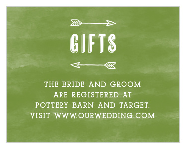 Ensure you start out your new married life with everything you need using our Woodsy Mountain Registry Cards!