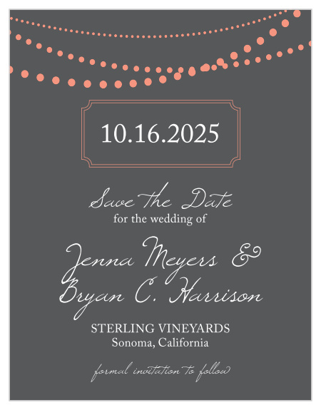 Send out a fully customizable save the date card to get your guests excited for your special day.