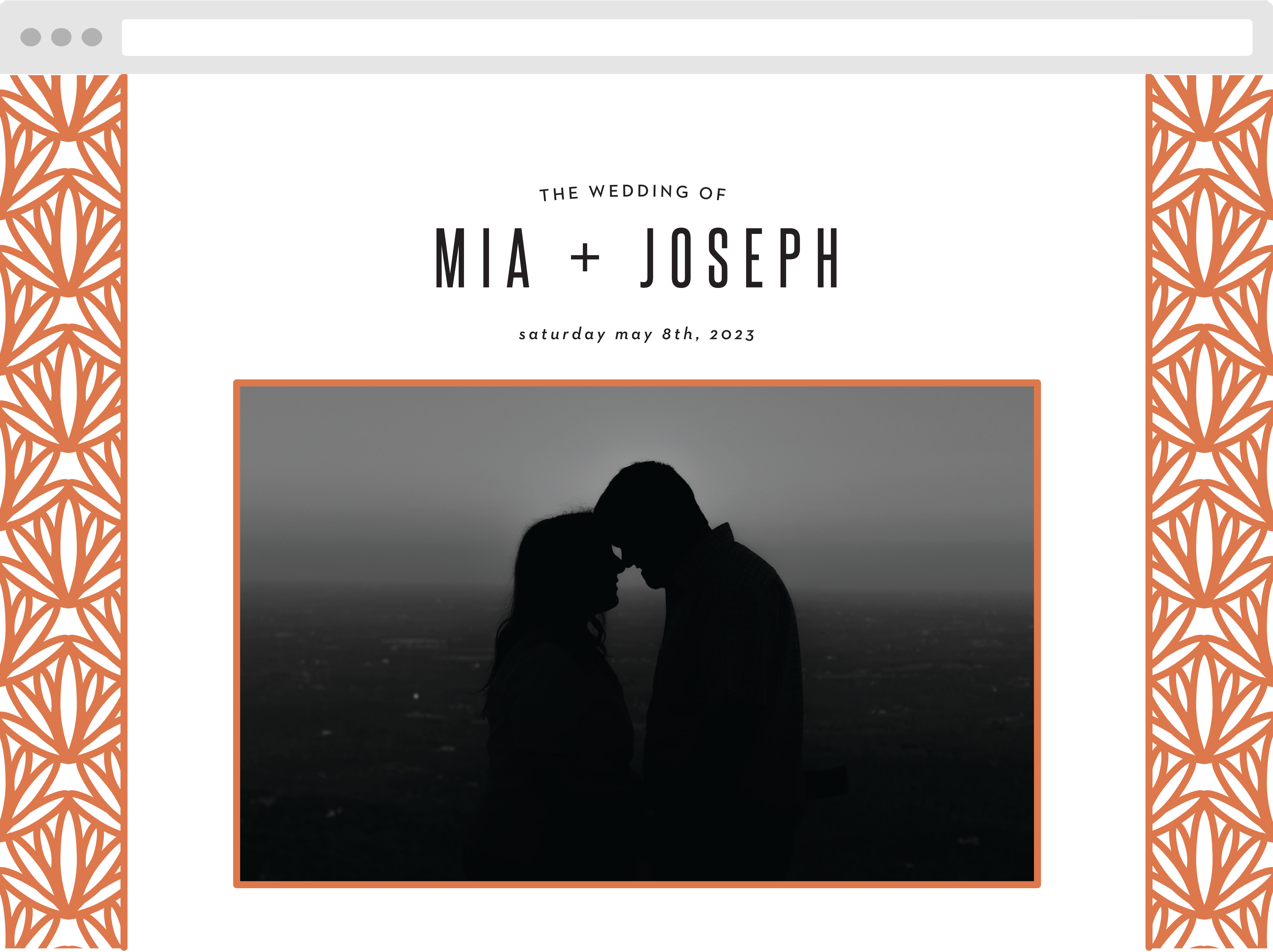 Bold Frame Wedding Website