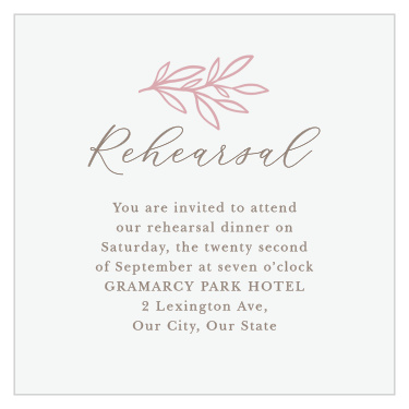 Bring family and friends together the night before your wedding with our Circled Monogram Rehearsal Cards.