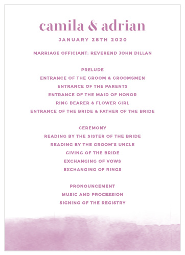 Make your wedding ceremony unforgettable with our Fresh Paint Wedding Programs