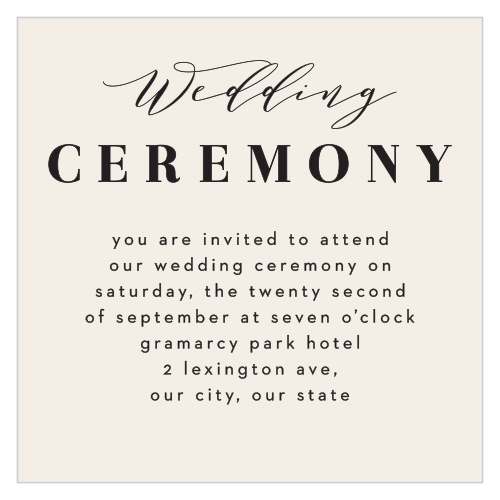 Bring friends and family together to witness your union with our Cutest Couple Ceremony Cards.