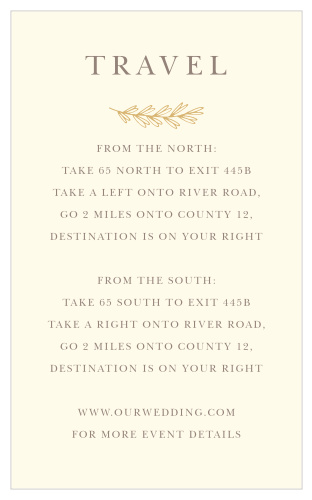 Let your guests know exactly how to reach your venue with our Foliage Arch Direction Cards!