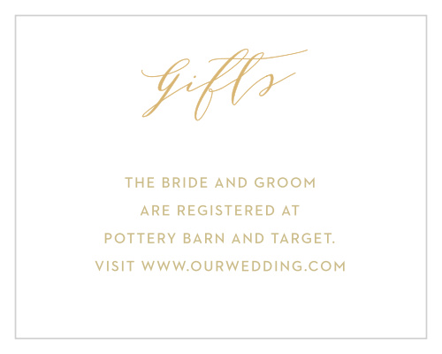 The Golden Wildflower Registry Cards are perfect for couples looking for a simple but chic design.