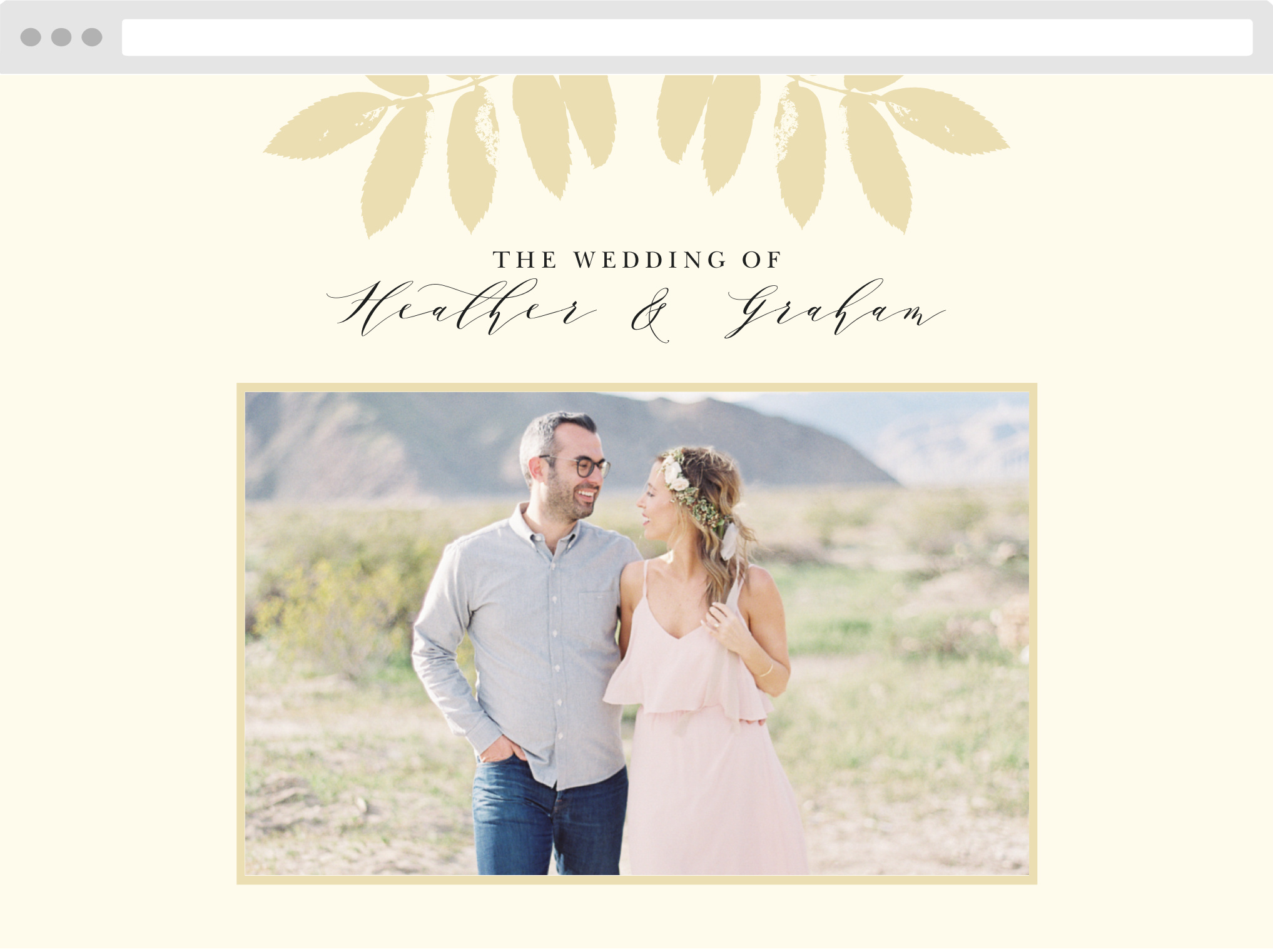 Gilded Leaf Wedding Website