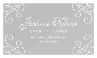 Represent your event planning business perfectly with our Embellished Planner Clear Business Cards.