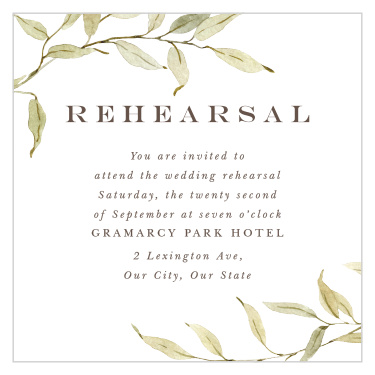 Invite your closest loved ones to your pre-wedding celebrations, using our Vintage Classic Rehearsal Cards!