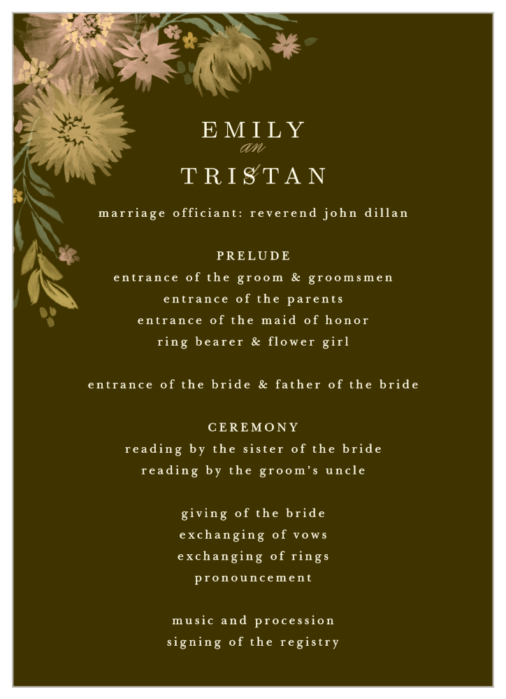 Mountain Wildflowers Wedding Programs