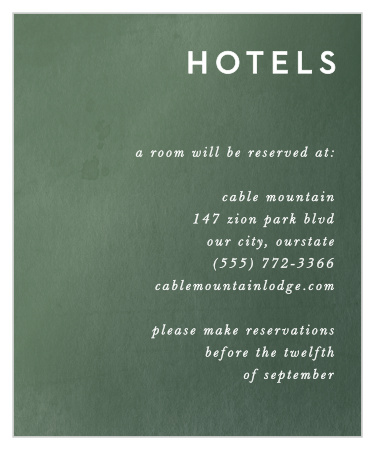 You will love the simple yet elegant design of our Forest Watercolor Accommodation Cards!