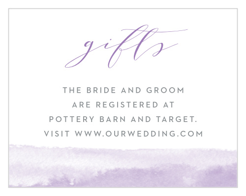 Get the gifts you want along with the gifts you need using the Lilac Dip Dye Registry Cards!